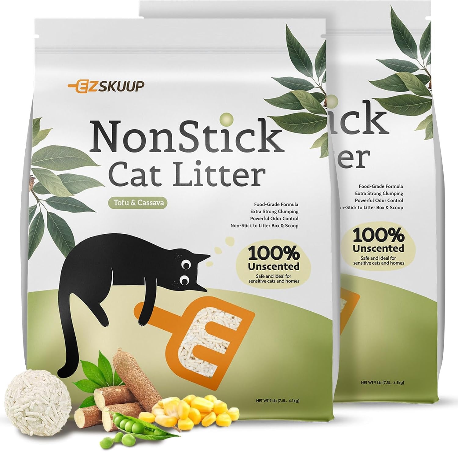 ezskuup-non-stick-bottom-tofu-cat-litter-mix-cassava-strong-clumping-low-tracking-kitty-litter-natural-biodegradable-litter-plant-odor-control-low-dust-easy-to-scoop-9lb
