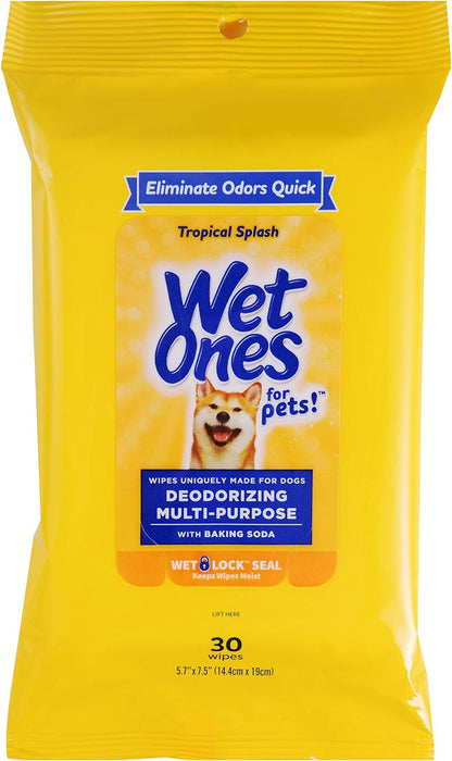 Wet Ones for Pets Deodorizing Dog Wipes with Baking Soda, Tropical Splash Scent - Multipurpose Deodorizing Pet Grooming Wipes in Resealable Canister, 50 Count9