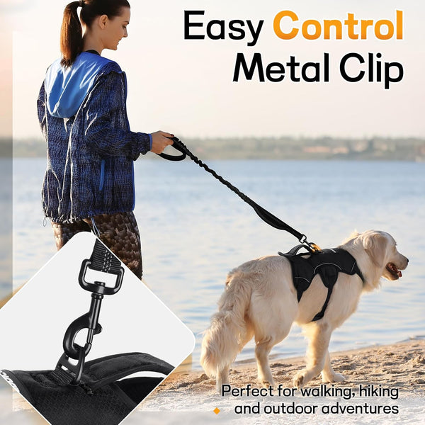 Rabbitgoo Escape Proof Dog Harness for Large, No Pull with Lift Handle | No Escape, Full Soft Padded, Reflective Adjustable Vest, Leash Clip for Walking Hiking Training, Black, Large5