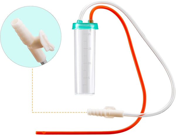 REDDOUDOU Newborn Puppy Kitten Small Animal Sterile Mucus Extractor Suction Catheter, Animal Kid Puppy Kitten Tube Feeding Kit 8 FR Red Feeding Tubes with 20Ml Syringes and Bulb Aspirator6