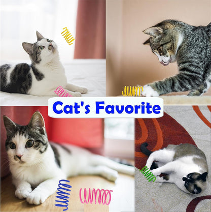 Cat Spring Toys 20 Packs Colorful Plastic Spring Coils Attract Cats to Swat, Bite, Cat Toys for Indoor Cats for All Breeds5