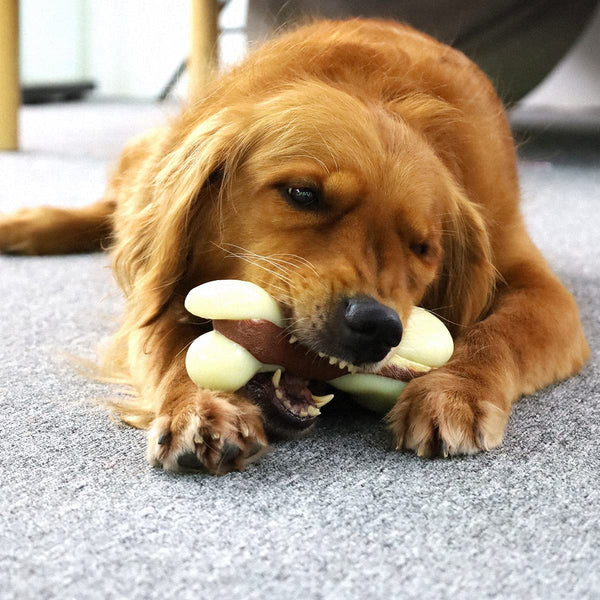 Tikaton Indestructible Dog Chew Toys for Aggressive Chewers, Beef Flavor Durable Dog Teething Chew Toys Bones for Large/Medium/Small Puppies2