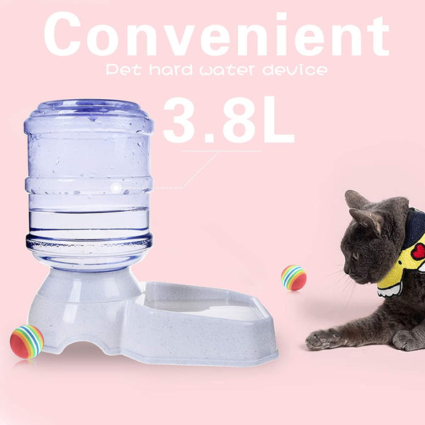Pet Water Dispenser Station - 1 Gal Replenish Pet Waterer for Dog Cat Animal Automatic Gravity Water Drinking Fountain Bottle Bowl Dish Stand7