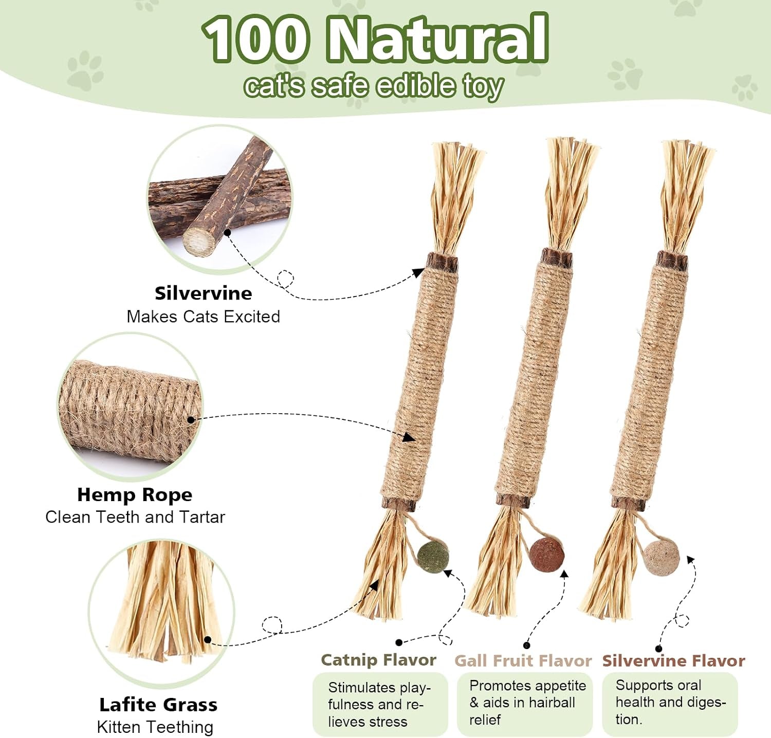 wousedo-7-pack-silvervine-sticks-cat-toy-with-catnip-matatabi-ball-natural-chew-toys-for-anxiety-relief-dental-care-teeth-cleaning-sticks-for-indoor-cats-kittens