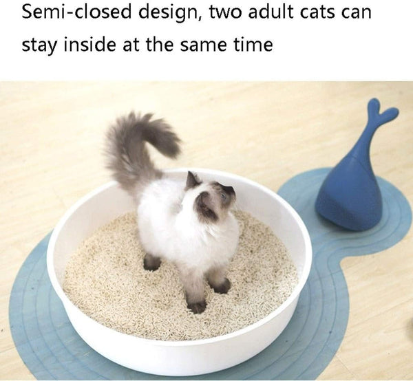 Dog Potty Training Toilet ﻿ Fully Enclosed Large Whale Litter Box, Creative Cute Cat Toilet Supplies Capacity, Easy to Clean and Durable Pan (Blue)(Blue)4
