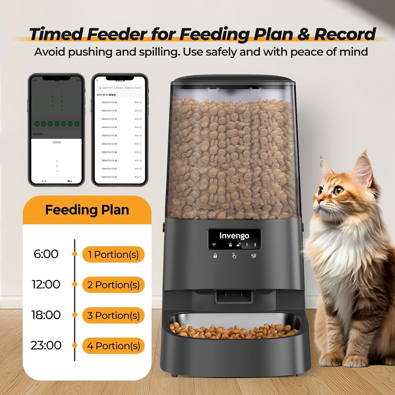 automatic-cat-feeder-with-app-control-5l-food-dispenser-for-cats-and-small-dogs-2-4-5g-wi-fi-programmable-portions-anti-jam-fresh-lock-stainless-steel-bowl-easy-to-clean