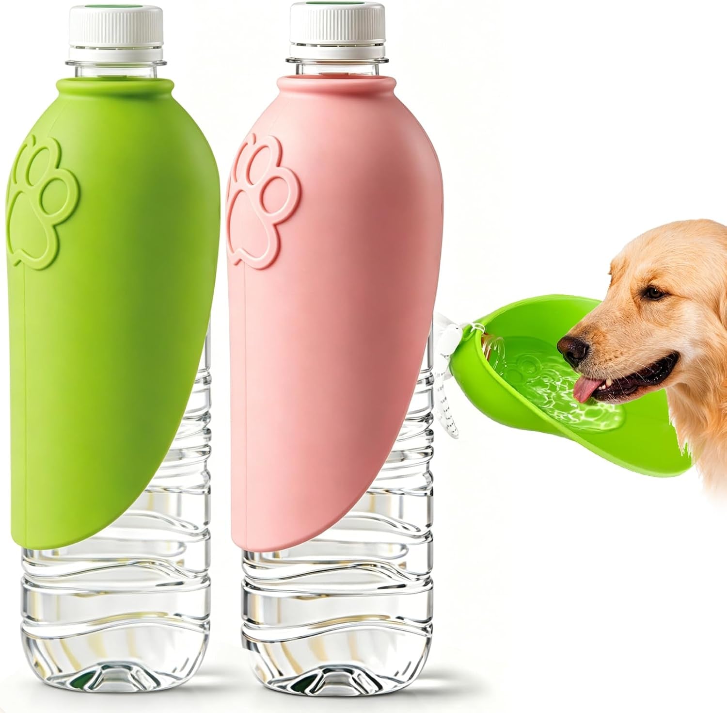 2pcs-portable-dog-water-bottle-attachment-slip-on-pet-water-bowl-for-walks-silicone-dog-drink-dispenser-fits-openings-26mm-water-bottles-ideal-for-daily-hiking-travel-quick-rinse-easy-setup