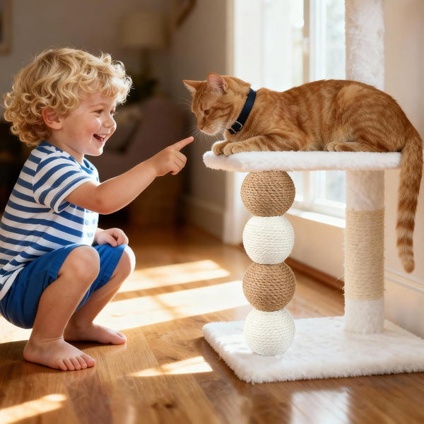 【2026 Upgraded】 2 Pack Cat Scratching Post Replacement, 13.8" X 3.93" Sisal Scratching Poles with M8 Screws, Modern Cat Tree Replacement Parts for Indoor Cat Tower Repair, White5