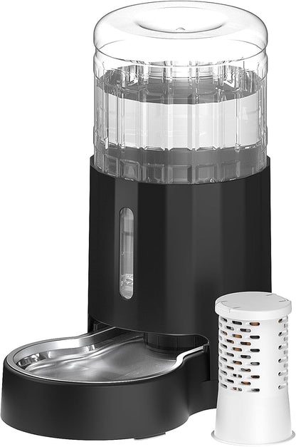 CZPET Dog Water Bowl Dispenser 5L, Wider Mouth Gravity Refilling (Black) | Automatic Cat Waterer with Removable Stainless Steel Bowl, Upgraded Brush, Easy Cleaning, Large Drinking Area for Multi-Pet10