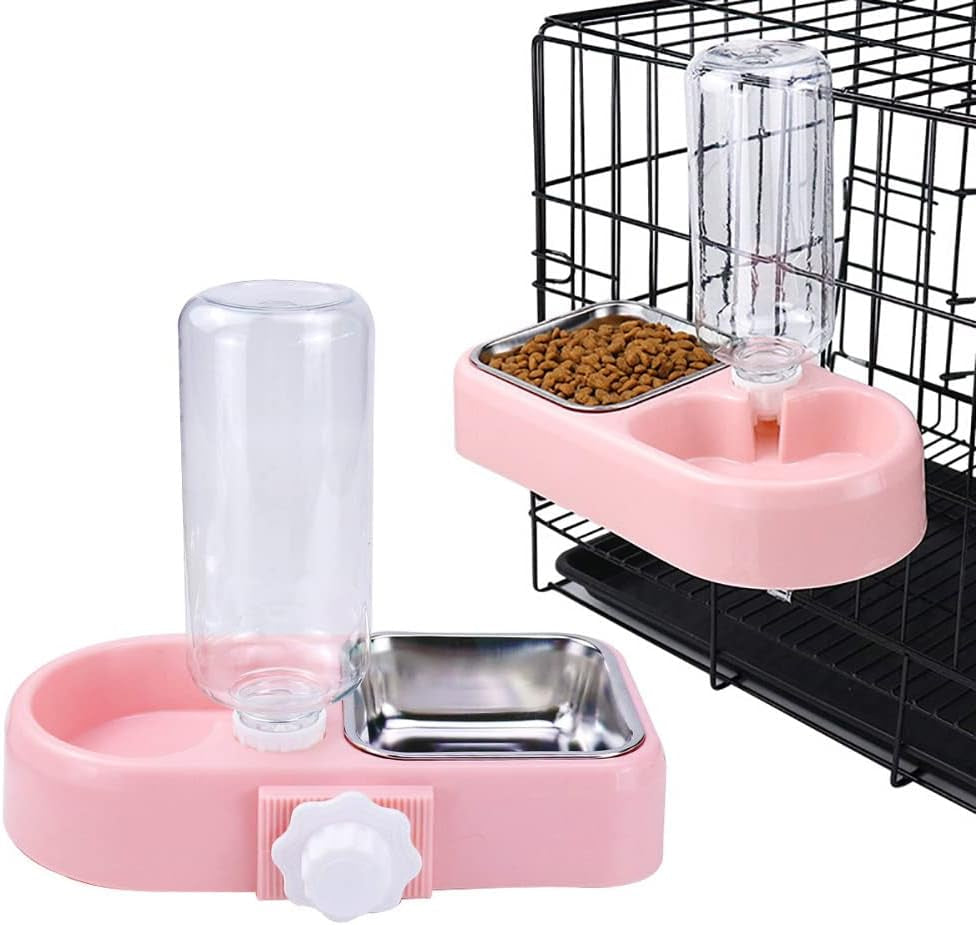 love-dream-crate-dog-bowl-no-spill-kennel-hanging-pet-food-water-bowl-set-automatic-water-dispenser-and-removable-stainless-steel-bowls-raised-double-bowls-for-indoor-cats-rabbit-small-medium-dogs