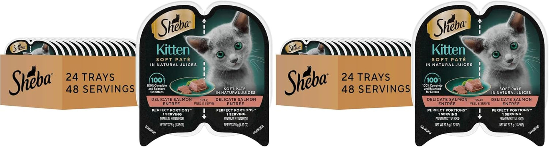 sheba-perfect-portions-kitten-pate-wet-cat-food-multipack-2-6-oz-24-ct-dha-for-brain-development-vitamin-e-for-immunity-real-meat-all-essential-amino-acids-complete-balanced-48-servings