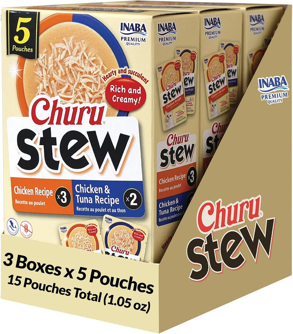 INABA Churu Stew for Cats, Side Dish Pouch with Vitamin E, 1.4 Ounces per Pouch, 12 Pouches, Chicken & Seafood Variety14