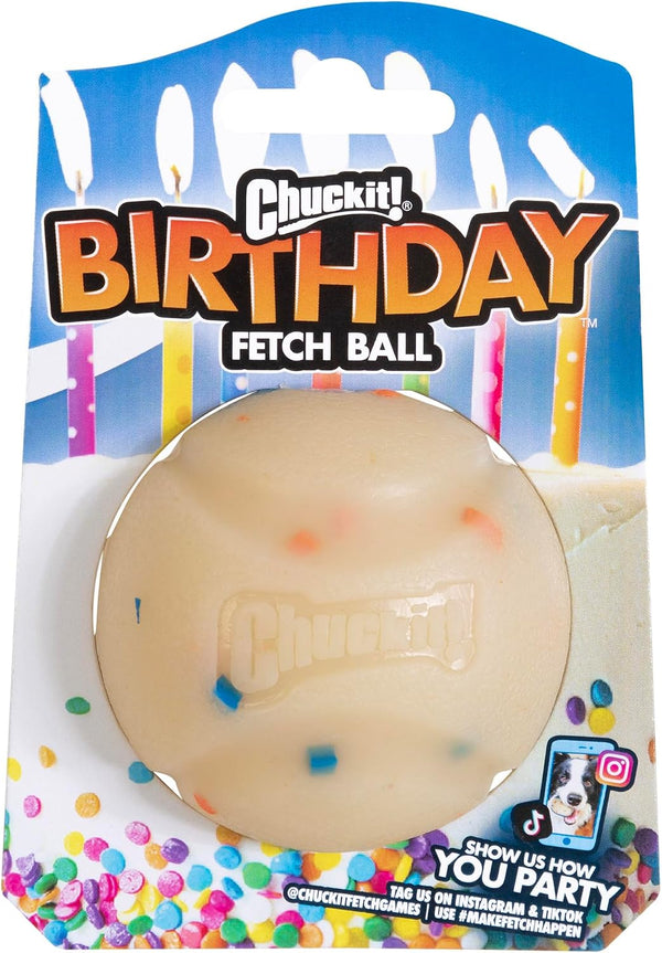 Chuckit! Birthday Fetch Ball, Medium (2.5 Inch Diameter), for Dogs 20-60 Lbs, Pack of 11