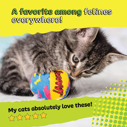 Yeowww! Catnip My Cats Balls Toys for Cats - 3-Pack - Durable Cotton Twill - Made in the USA - Stuffed with Organically Grown Catnip10
