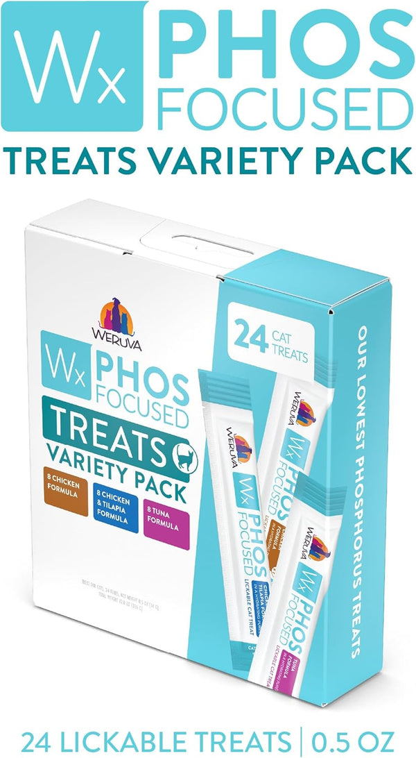 Weruva Wx Phos Focused, Lickable Cat Treats Variety Pack, 0.5Oz Tube, Pack of 242