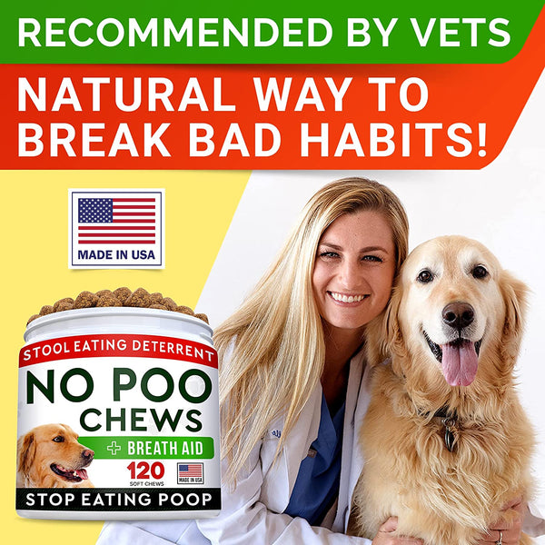 STRELLALAB No Poo Chews for Dogs - Coprophagia & Stool Eating Deterrent | Probiotics, Digestive Enzymes & Breath Aid Support - Stop Dog Poop Eating (120Ct, Turkey)5