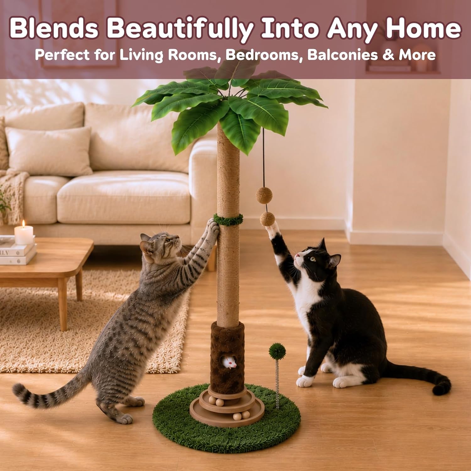 aixinpet-cat-scratching-post-upgraded-40-tall-cat-scratcher-tree-tower-scratching-posts-for-indoor-cats-with-cat-toy-mouse-hole-spring-ball-and-interactive-wooden-ball-for-kittens-adults-cats