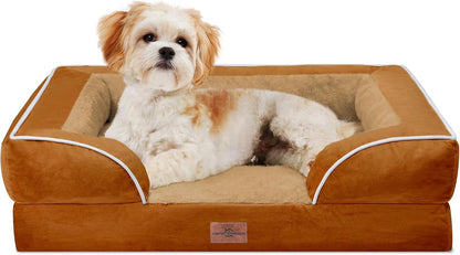 Comfort Expression Orthopedic Dog Bed for Extra Large Dogs with Bolster | Waterproof Dog Couch Bed with Washable Cover & Non-Slip Bottom, Supportive Egg Crate Foam XL Pet Bed, 42X30 Inch97