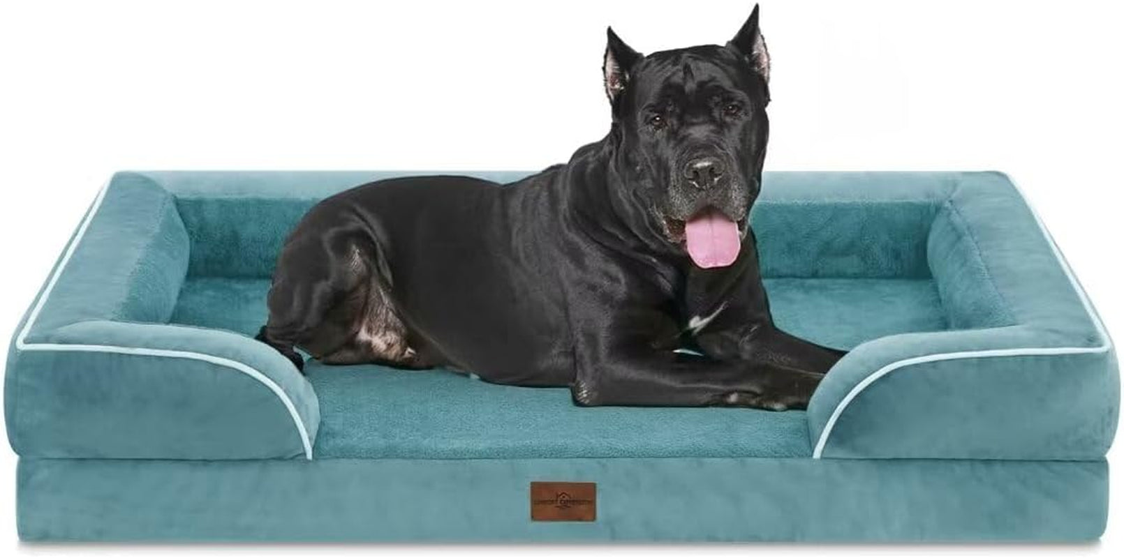 comfort-expression-orthopedic-dog-bed-for-extra-large-dogs-with-bolster-waterproof-dog-couch-bed-with-washable-cover-non-slip-bottom-supportive-egg-crate-foam-xl-pet-bed-42x30-inch