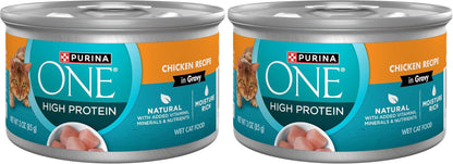 Purina ONE Natural, High Protein Cat Food Variety Pack, Turkey, Chicken and Tuna Recipes - (2 Packs of 12) 3 Oz. Cans19