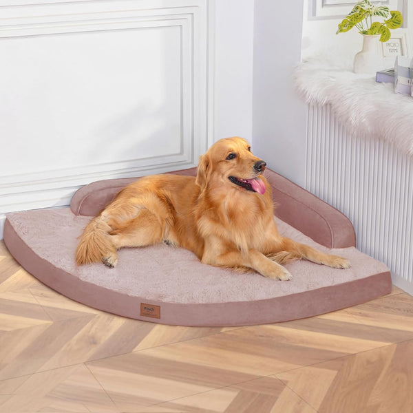 MEKIY Orthopedic Waterproof Dog Bed with Sides for Extra Large Sizes Dogs | Egg Crate Foam, Waterproof Liner, Anti-Slip Bottom, Space-Saving, Perfect for Corners and Sofa Edges, 40 X 40 Inch11