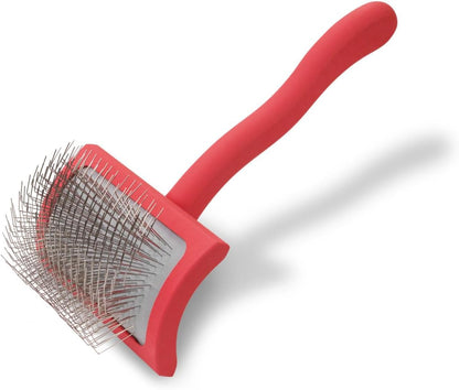 Chris Christensen Big G Dog Slicker Brush for Dogs (Goldendoodles, Labradoodles, Poodles), Groom like a Professional, Fluff Detangle Style, Saves Time Energy, Coral, Large13