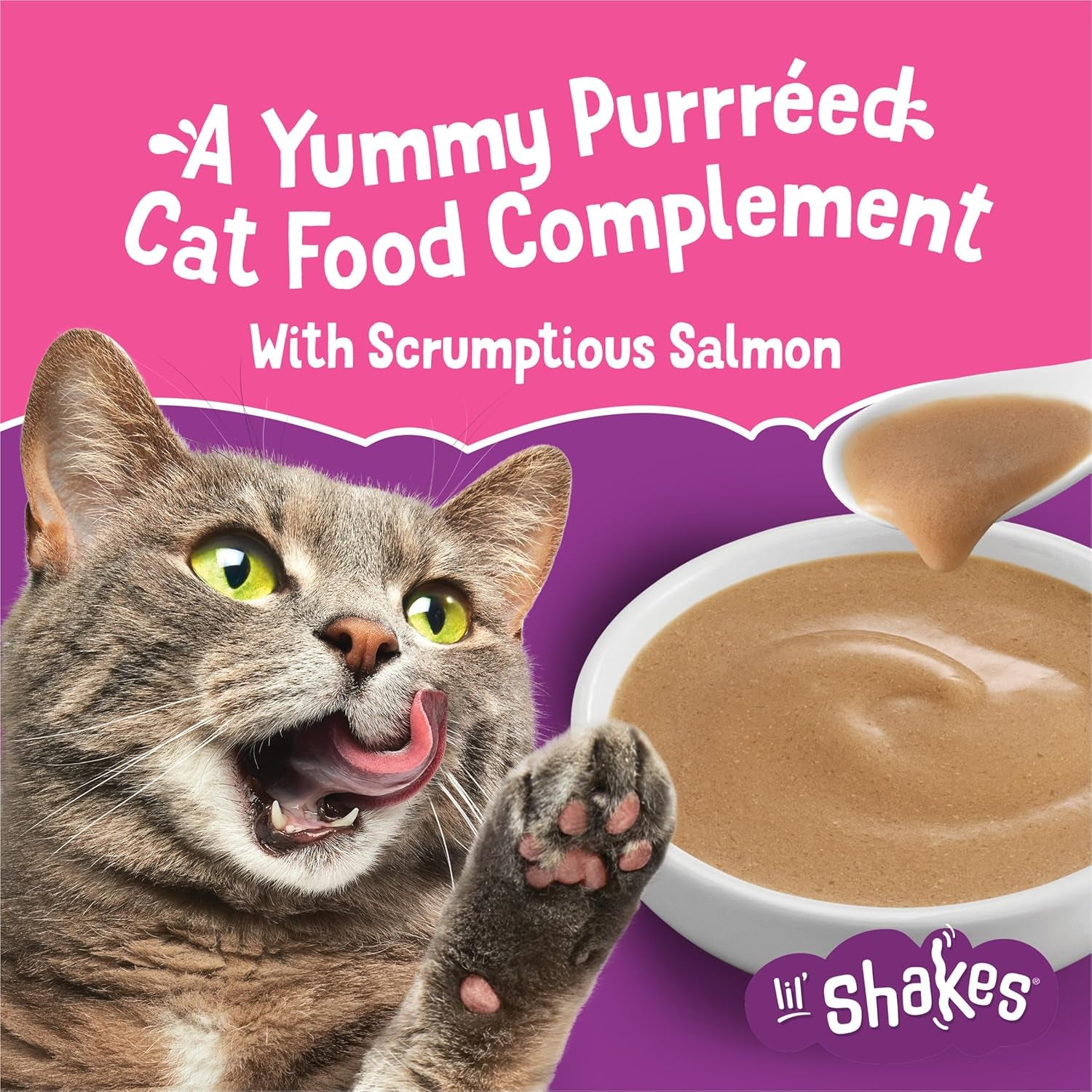 purina-friskies-pureed-cat-food-topper-lil-shakes-with-scrumptious-salmon-lickable-cat-treats-pack-of-16-1-55-oz-pouches