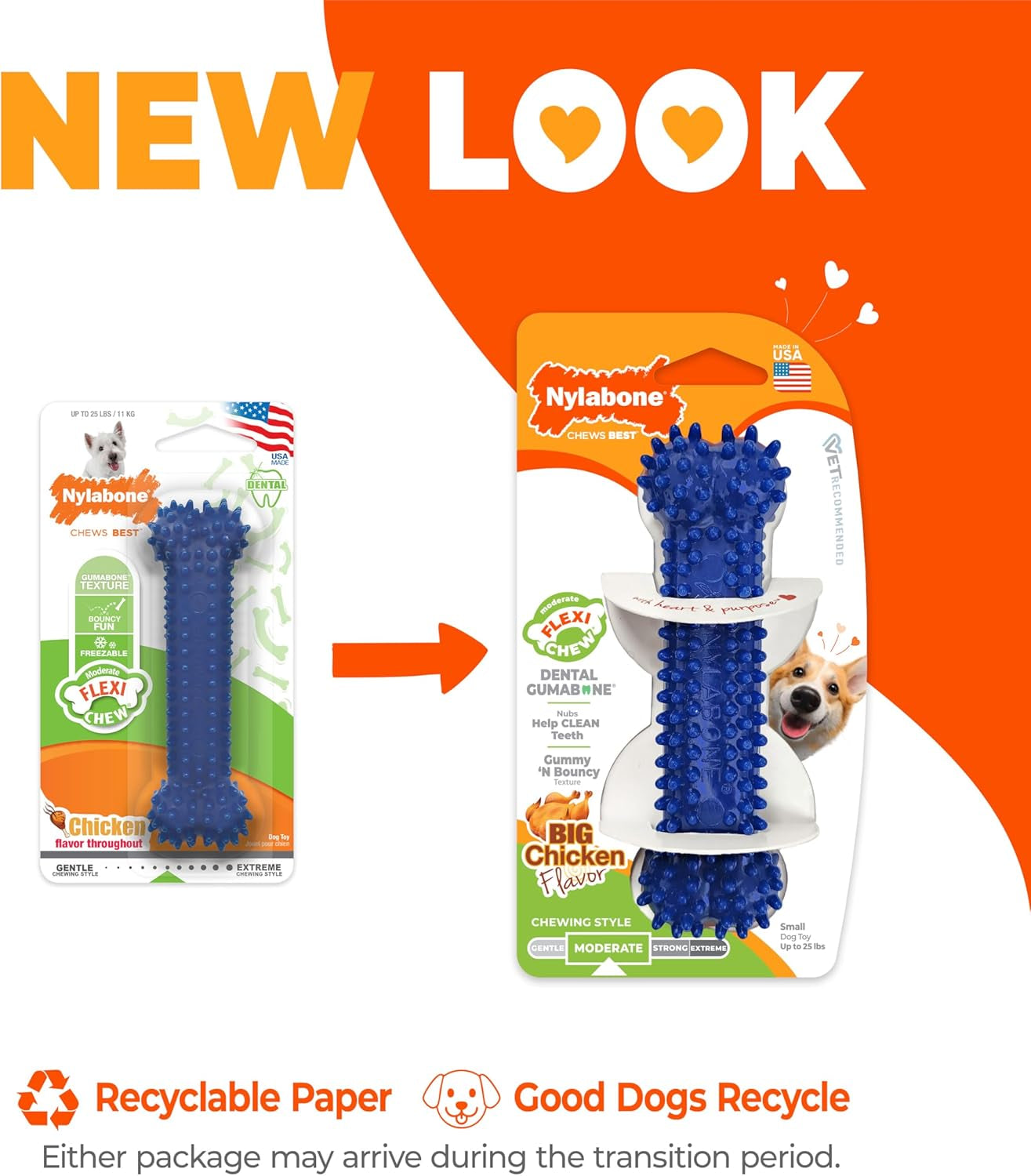 nylabone-flexi-chew-dental-gumabone-dog-chew-toy-chicken-flavor-small-dog-toys-for-small-dogs-up-to-25-lbs-teeth-cleaning-textures-flexible-material-gentle-on-teeth-great-for-seniors