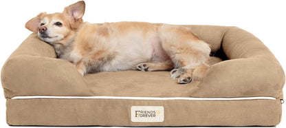 Friends Forever Large Dog Bed Couch, Orthopedic Pet Sofa Memory Foam | Dog Couch with Washable Removable Bed Cover, Non-Slip Bottom, Indoor Calming Chairs Mattress, Chester, Pewter Grey Large11