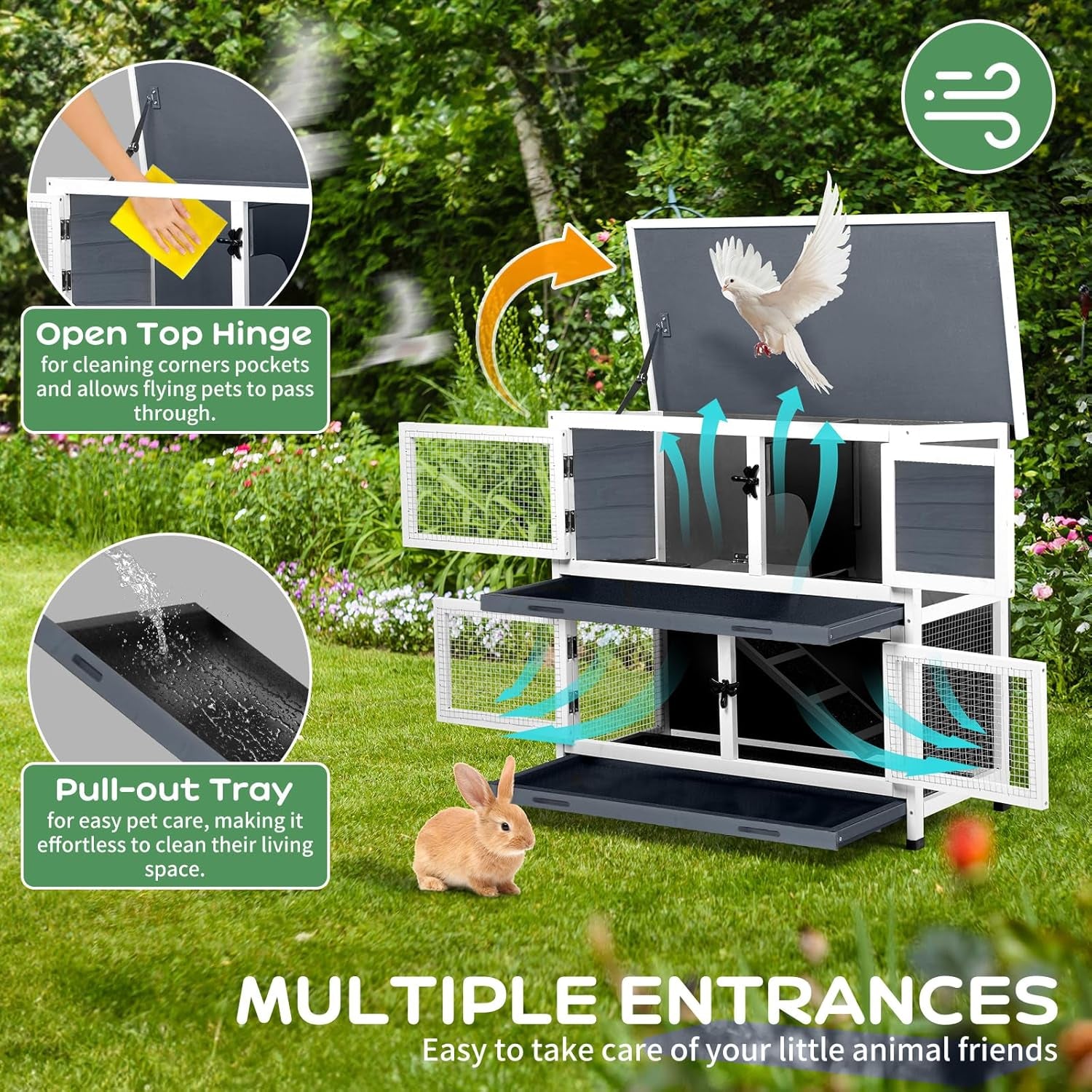 2-story-solid-wood-rabbit-bunny-hutch-with-2-large-main-rooms-indoor-outdoor-rabbit-house-guinea-pig-cage-pet-house-for-small-animals-with-ventilation-door-removable-tray-waterproof-roof-grey