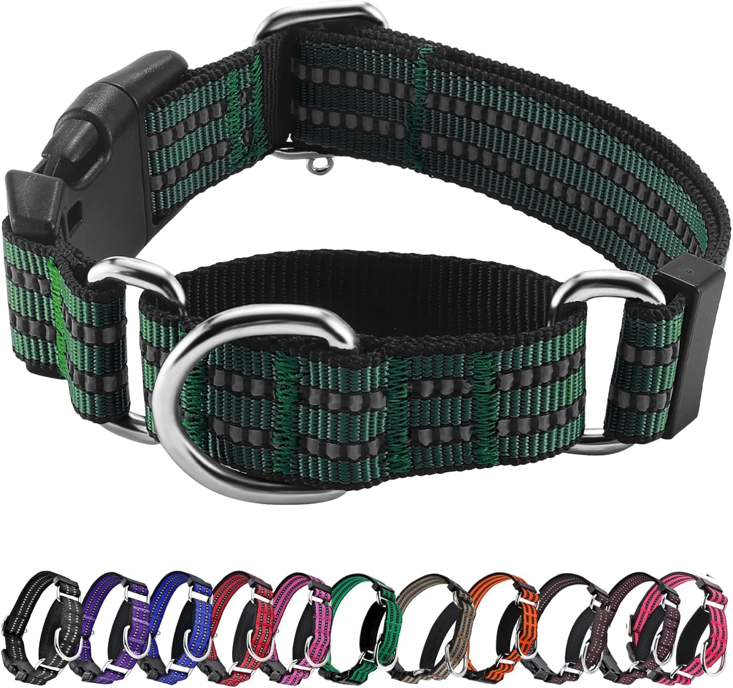 martingale-collars-for-dogs-reflective-escape-proof-training-dog-collars-with-quick-release-buckle-adjustable-no-slip-nylon-dog-collar-for-medium-pets