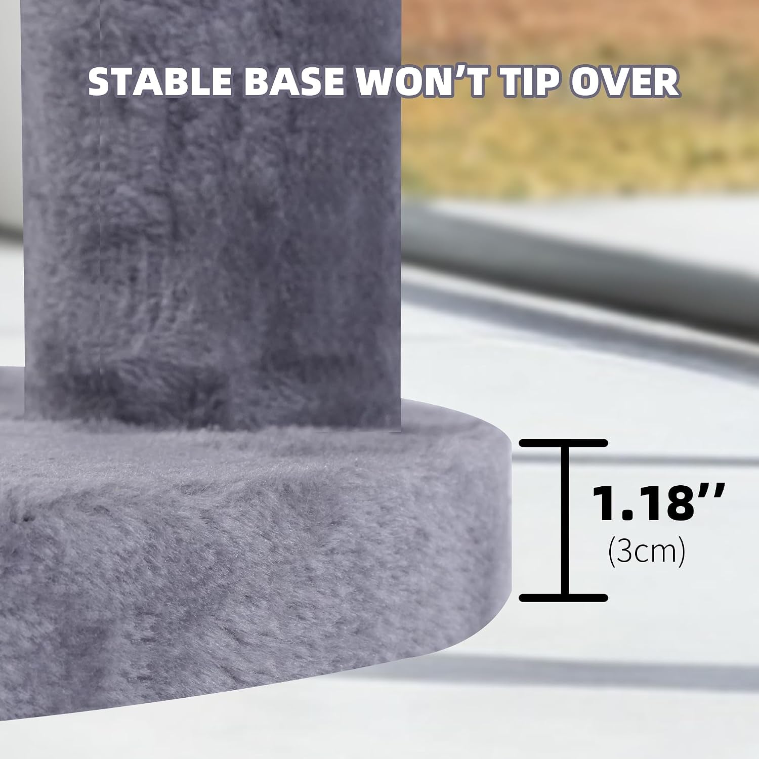 aiwikide-24-scratching-post-interactive-cat-scratcher-with-perch-plush-toy-sturdy-weighted-base-grey