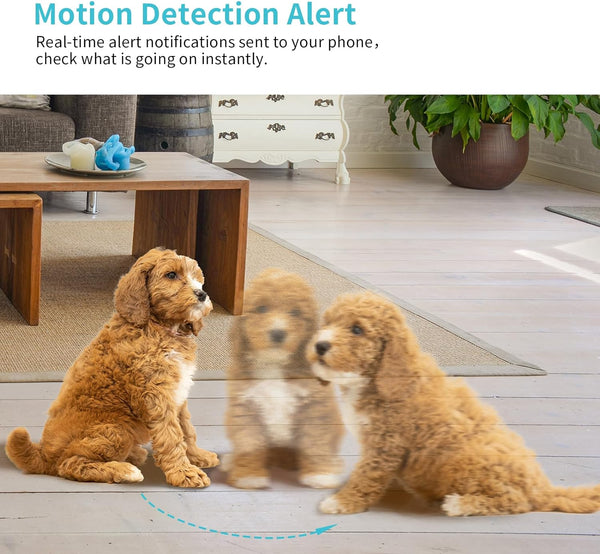 Pet Camera, 2K HD Dog Camera with Phone APP, 360° Pan/Tilt View Puppy Cam, One Click Call for Baby Monitor, Magivpix Night Vision,Motion Tracking Alarm with Cloud/Local Sd,Home Indoor Security Cam5