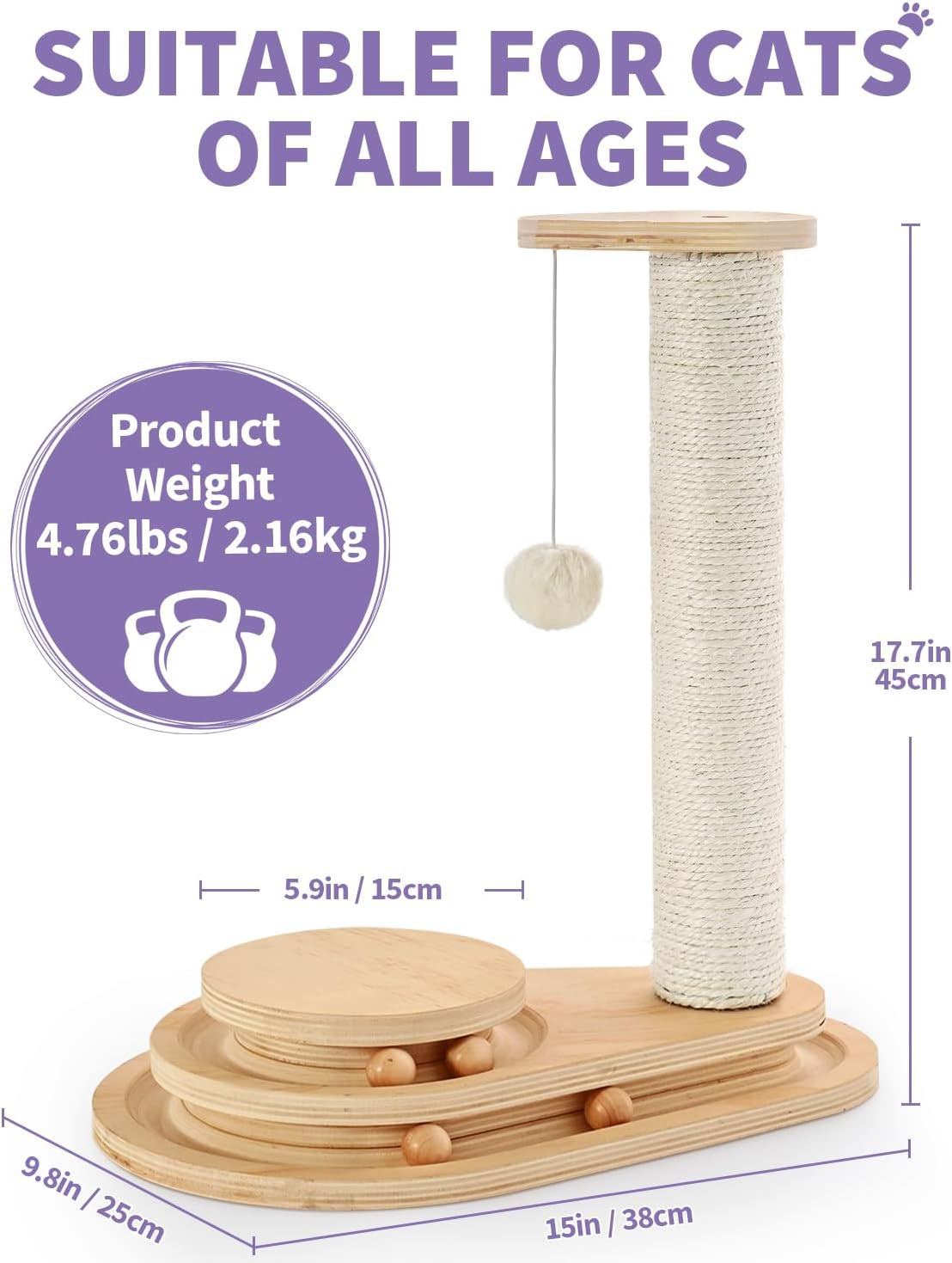 made4pets-kitten-toy-scratching-post-for-indoor-cats-with-ball-track-interactive-cat-scratching-post-with-natural-sisal-rope-rolling-ball-track-and-durable-plywood-base-modern-home-decor