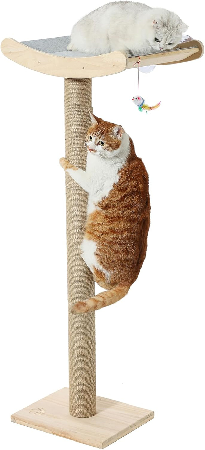 cat-scratching-post-with-large-window-perch-47-inch-tall-sisal-cat-tree-glass-suction-cup-mounting-for-large-cat-maine-coons-thick-square-sisal-post-ultra-soft-bolstered-bed-hold-up-to-45-lbs
