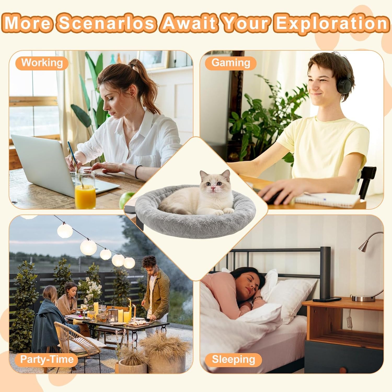 cat-desk-bed-ergonomic-cat-desk-perch-clamp-for-remote-workers-quality-desktop-suspended-cats-bed-rotating-cats-hammock-desk-with-removable-cover-cat-bed-hold-up-to-50lbs-gray