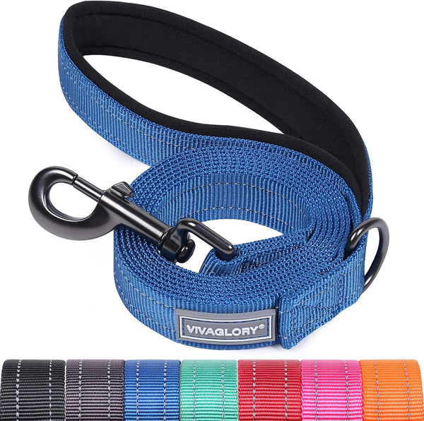 VIVAGLORY Dog Leash Puppy Leash for Collar, 3Ft X 1In, Black | with Soft Padded Handle for Training & Walking, Heavy Duty & Double Layer Nylon Pet Puppy9