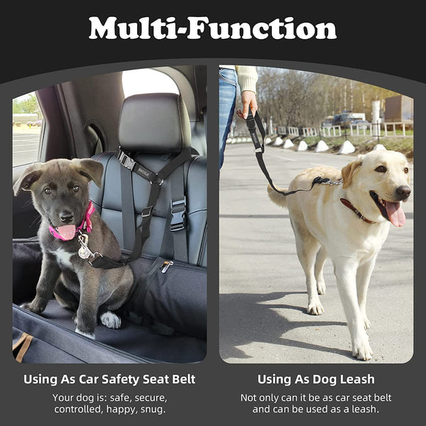 Adjustable Pet Seat Belt Restraint for Dogs and Cats - Vehicle Headrest Safety Harness (1 Pack)6