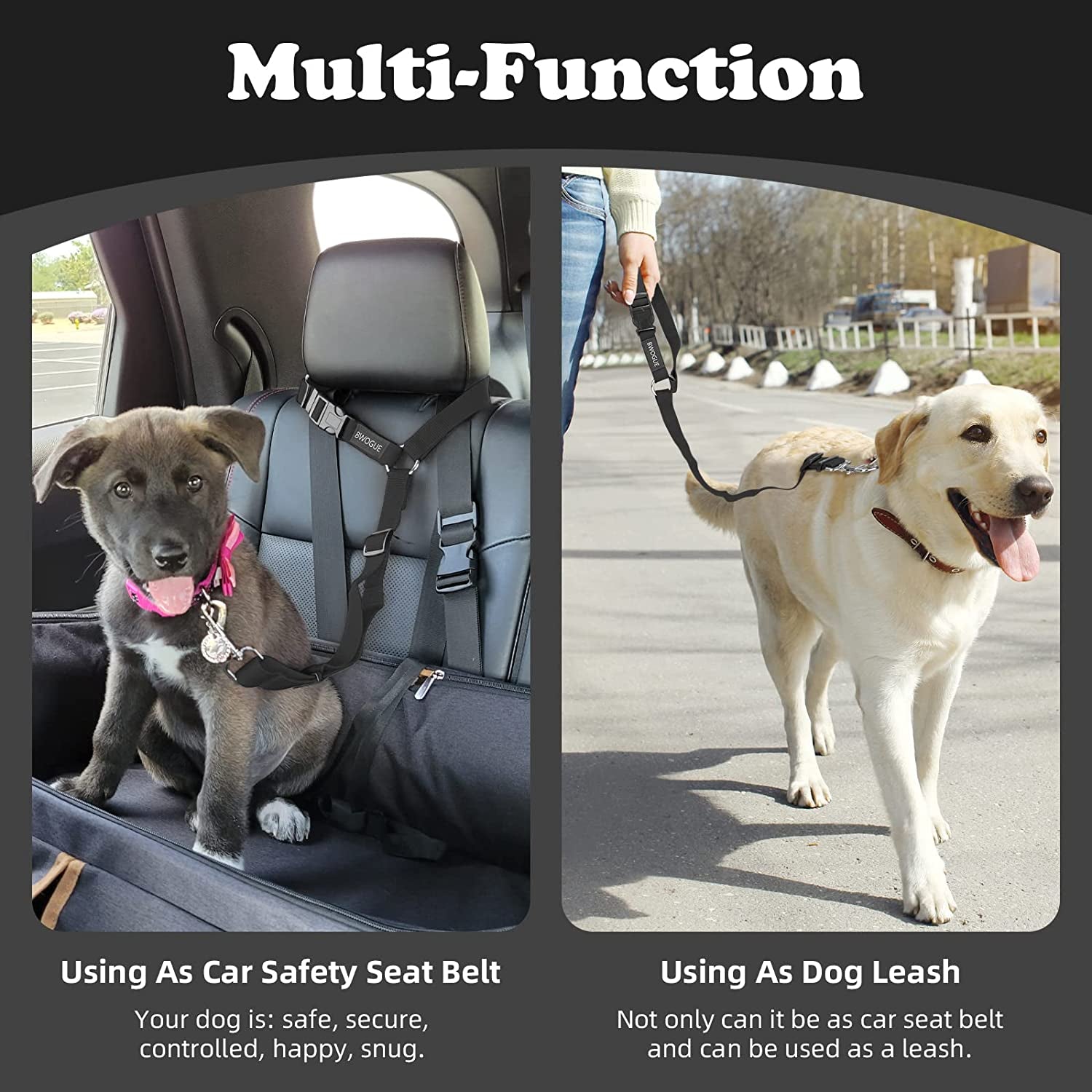 bwogue-2-pack-dog-seat-belt-for-car-headrest-restraint-safety-leads-headrest-loop-for-car-travel-18-30-in-adjustable-2-in-1-seat-belt-and-leash-2-pack-for-dogs-and-cats-use-with-dog-harness