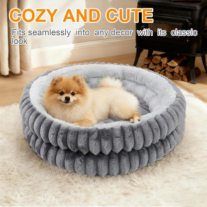 Cat Beds for Indoor Cats,Washable round Donut Dog Bed(Grey,S) | Cute Fluffy Puppy Dogs Beds for Small Dogs Cat Bed with Anti-Slip Bottom,Round Dog Cat Beds for Indoor Cats7