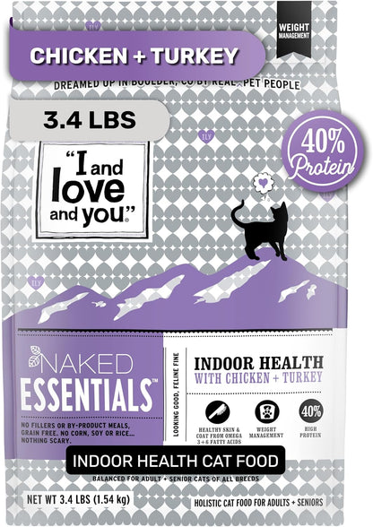 I and Love and You Naked Essentials Dry Cat Food - Salmon + Trout - Grain Free, Real Meat, No Fillers, Prebiotics + Probiotics, 3.4Lb Bag17