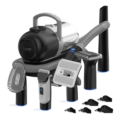 FURME Professional plus Pet Grooming Vacuum Kit - Cat & Dog Grooming Kit for Easy Pet Care at Home, Quiet & Safe Dog Hair Remover Machine with Brush, Clipper, Shedding & Cleaner Tools & 2L Canister10