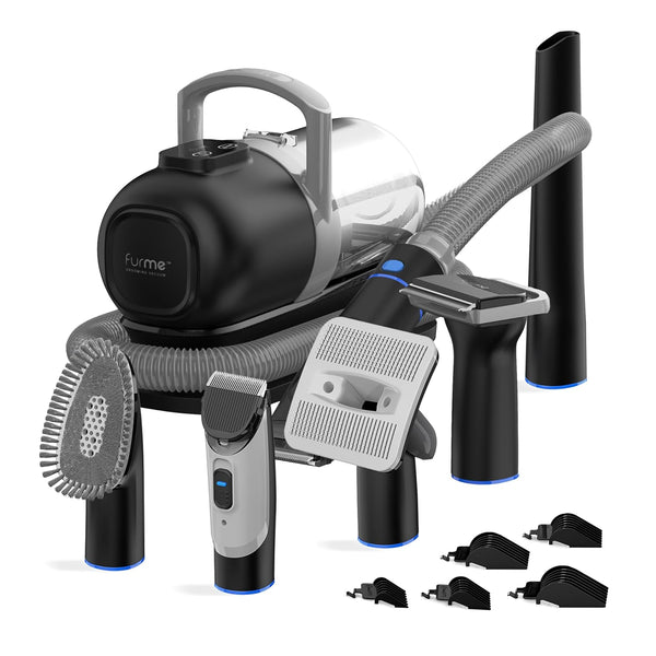 FURME Professional plus Pet Grooming Vacuum Kit - Cat & Dog Grooming Kit for Easy Pet Care at Home, Quiet & Safe Dog Hair Remover Machine with Brush, Clipper, Shedding & Cleaner Tools & 2L Canister10