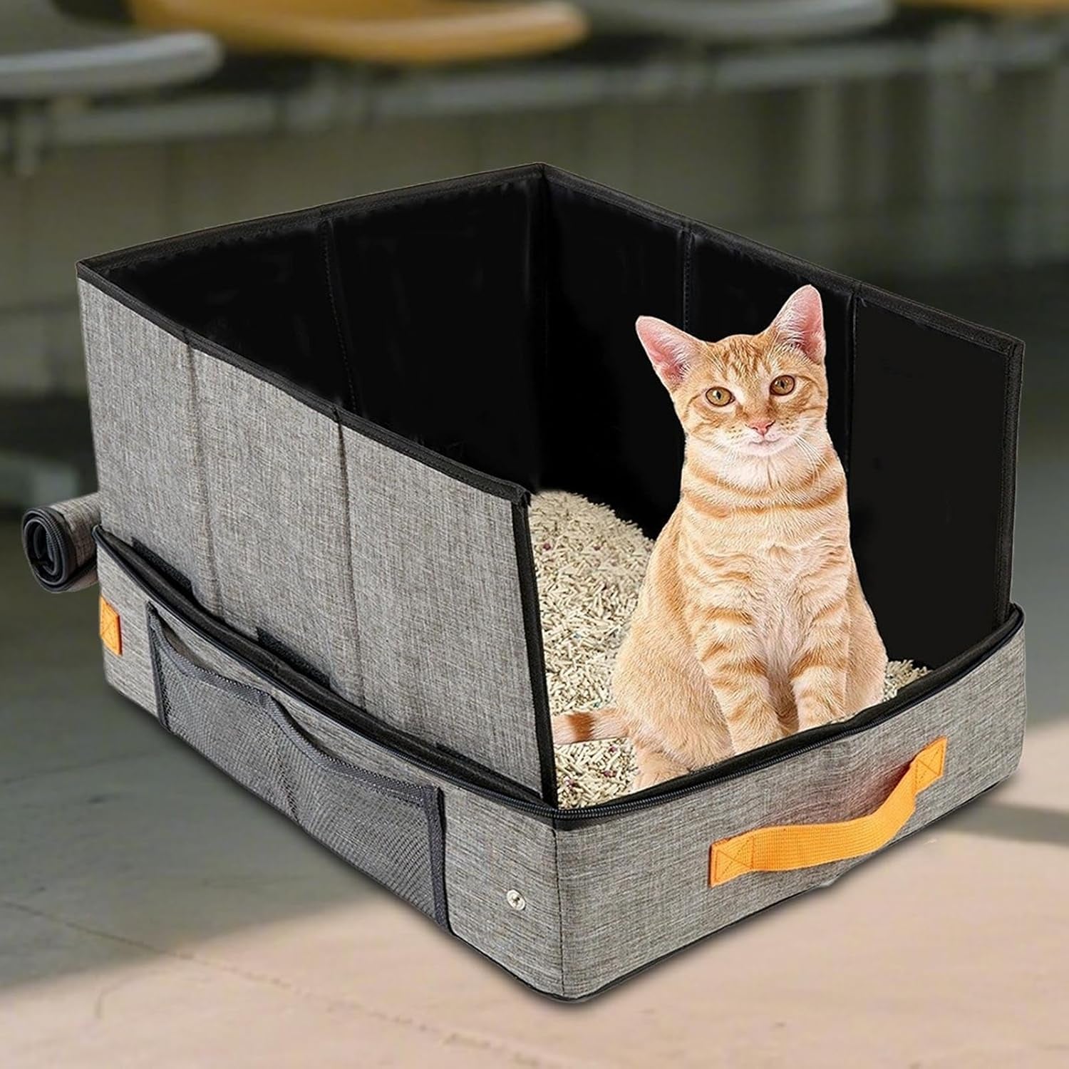 portable-cat-litter-box-hard-bottom-zippered-tray-pet-waterproof-portable-cat-box-indoor-outdoor-travel-car-camping-hotel-corner-housebreaking
