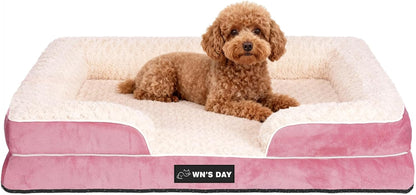 Orthopedic Dog Bed for Large Medium Sized, Washable Memory Foam Large Dog Bed, Medium Pet Sofa with Removable Cover, Washable Waterproof Pet Couch Beds(Grey, L)14