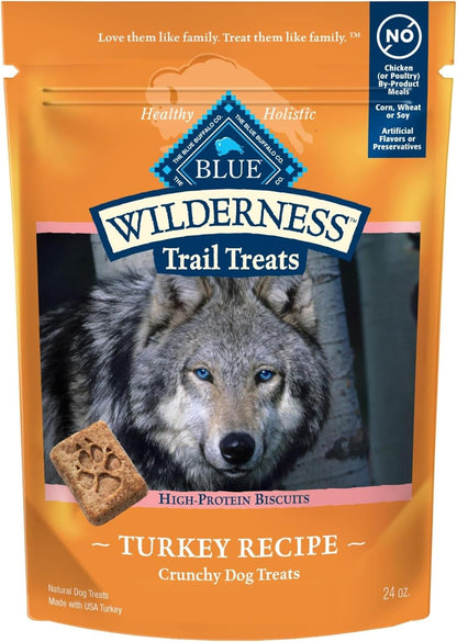 Blue Buffalo Wilderness Trail Treats Salmon Crunchy Dog Biscuits, Grain-Free & High-Protein, Bite-Sized Training Treats Made with Real Salmon & Natural Ingredients, 24-Oz Bag16