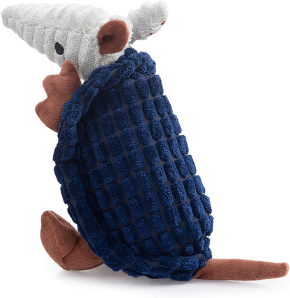 Hollypet Plush Dog Squeaky Toy Stuffed Armadillo Animal Pet Puppy Chew Toys with Clean Teeth for Small Medium Large All Breed Sizes Dogs, Gray, 8 In40