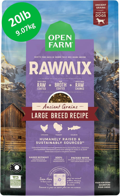 Open Farm Rawmix Ancient Grains Dry Dog Food, Wild Ocean Kibble, 20Lb Bag | Wild-Caught Whitefish, Salmon and Rockfish, Freeze Dried Raw Chunks, 100% Traceable Ingredients, Non-Gmo Fruits & Veggies.19