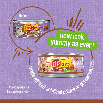 Purina Friskies Wet Cat Food Pate with Turkey in Savory Gravy - (Pack of 24) 5.5 Oz. Cans2