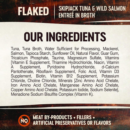 Wellness CORE Signature Selects Flaked Adult Canned Wet Cat Food, Natural, Protein Rich, Grain Free, Skipjack Tuna and Wild Salmon Entrée Recipe, 2.8 Oz, Pack of 12 Cans10